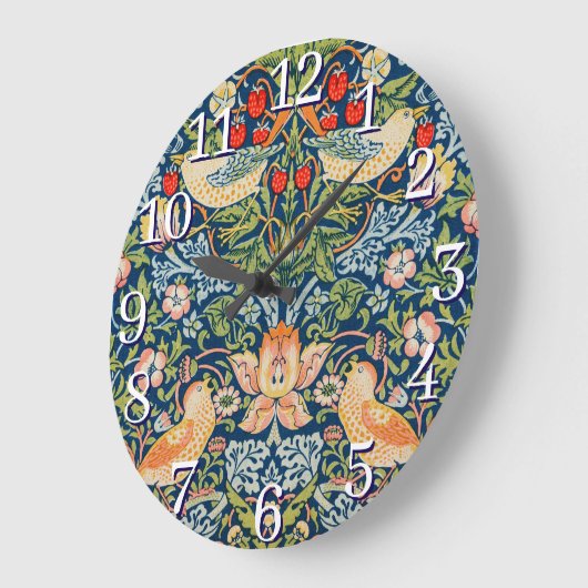 William Morris Strawberry Dieb Wall Clock Große Wanduhr (Winkel)