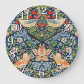 William Morris Strawberry Dieb Wall Clock Große Wanduhr (Vorderseite)