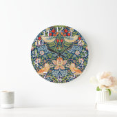 William Morris Strawberry Dieb Wall Clock Große Wanduhr (Zuhause)