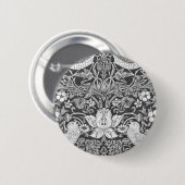 William Morris Strawberry Diief Black and White Button (Vorne & Hinten)
