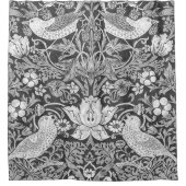 William Morris Strawberry Diief Black and White Duschvorhang (Vorderseite)