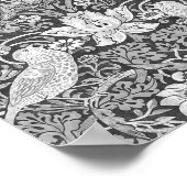 William Morris Strawberry Diief Black and White Poster (Ecke)
