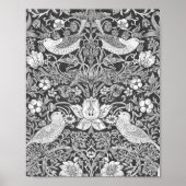 William Morris Strawberry Diief Black and White Poster (Vorne)