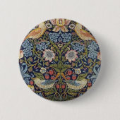 William Morris Strawberry Diief Design 1883 Button (Vorderseite)