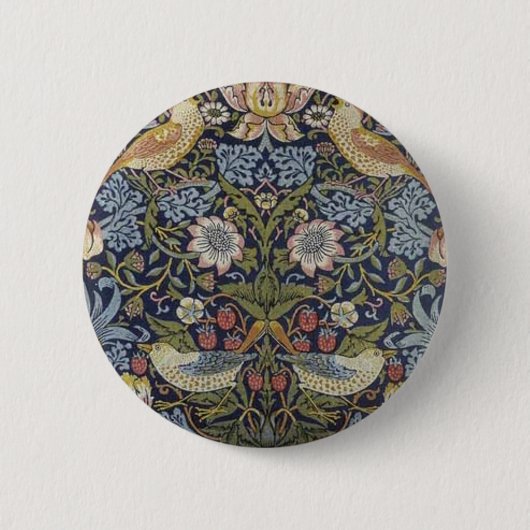 William Morris Strawberry Diief Design 1883 Button (Vorderseite)