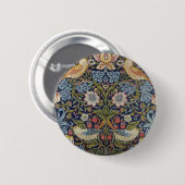 William Morris Strawberry Diief Design 1883 Button (Vorne & Hinten)