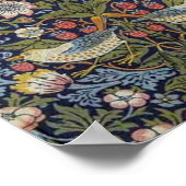 William Morris Strawberry Diief Design 1883 Poster (Ecke)
