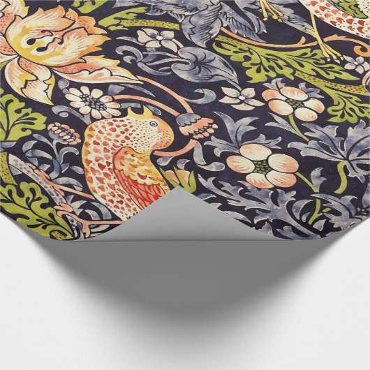William Morris Strawberry Diief Floral Art Nouveau Geschenkpapier (Ecke)