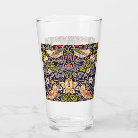 William Morris Strawberry Diief Floral Art Nouveau Glas (Rückseite)