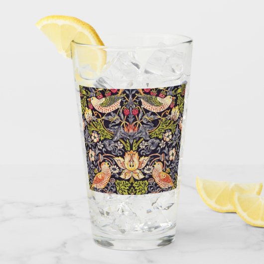 William Morris Strawberry Diief Floral Art Nouveau Glas (Vorderseite Ice)