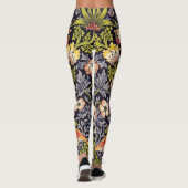 William Morris Strawberry Diief Floral Art Nouveau Leggings (Rückseite)