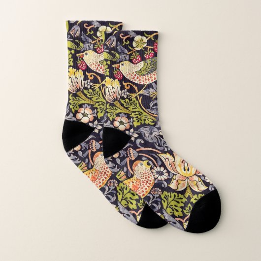 William Morris Strawberry Diief Floral Art Nouveau Socken (Paar)
