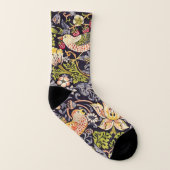 William Morris Strawberry Diief Floral Art Nouveau Socken (Links - Innen)