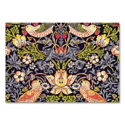 William Morris Strawberry Diief Floral Art Nouveau Tischnummer (Vorderseite)