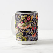 William Morris Strawberry Diief Floral Art Nouveau Zweifarbige Tasse (Vorderseite Links)