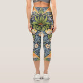 William Morris Strawberry Diief Floral Pattern Capri Leggings (Rückseite)
