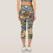 William Morris - Strawberry Diief Floral Pattern Capri Leggings (Rückseite)
