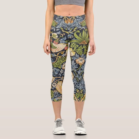 William Morris - Strawberry Diief Floral Pattern Capri Leggings (Vorderseite)