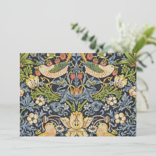 William Morris - Strawberry Diief Floral Pattern Einladung (Stehend Vorderseite)