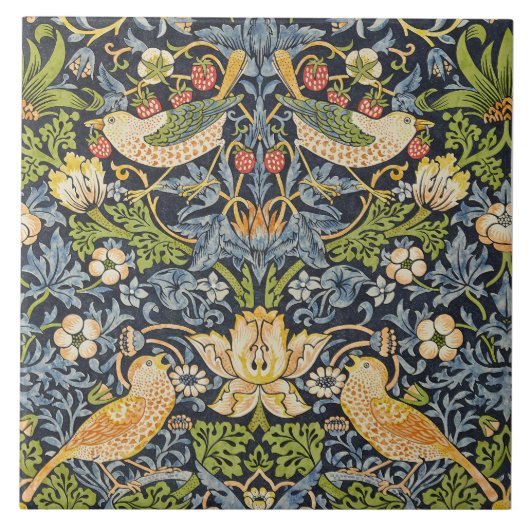 William Morris - Strawberry Diief Floral Pattern Fliese (Vorderseite)