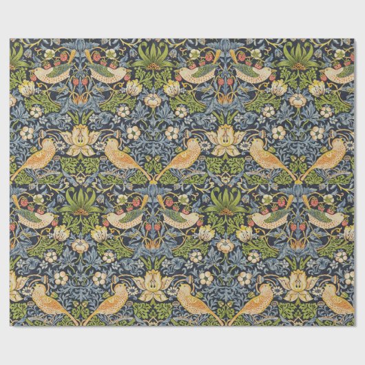 William Morris - Strawberry Diief Floral Pattern Geschenkpapier (Flach)