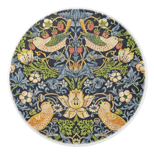 William Morris - Strawberry Diief Floral Pattern Keramikknauf (Vorderseite)