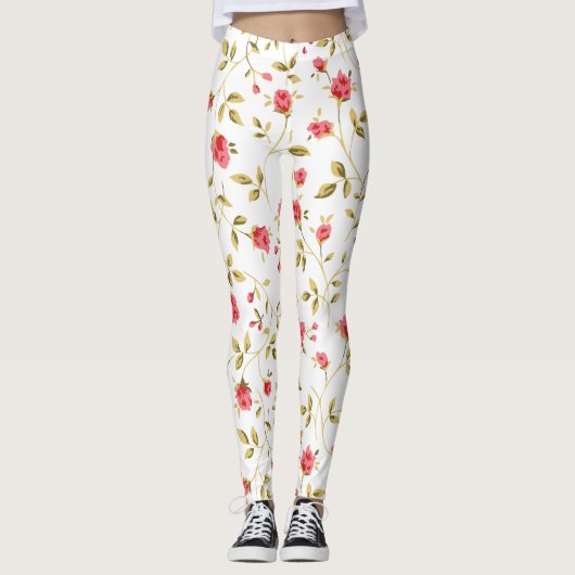William Morris Strawberry Diief Floral Pattern  Leggings (Vorderseite)