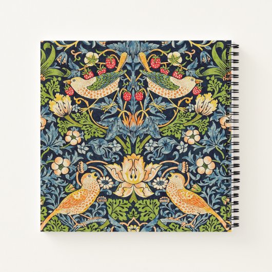 William Morris Strawberry Diief Floral Pattern Notizblock (Rückseite)