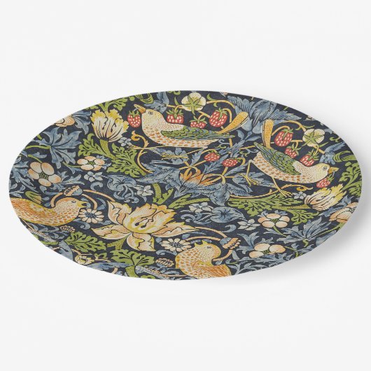 William Morris - Strawberry Diief Floral Pattern Pappteller (Schrägansicht)