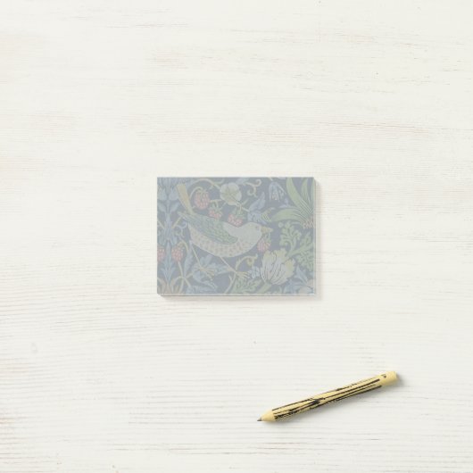 William Morris - Strawberry Diief Floral Pattern Post-it Klebezettel (Auf Schreibtisch)