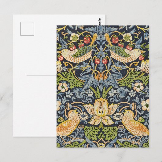 William Morris - Strawberry Diief Floral Pattern Postkarte (Vorne/Hinten)