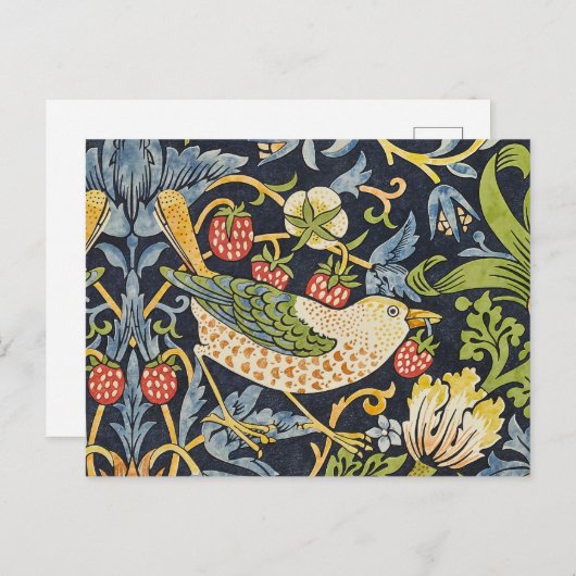 William Morris - Strawberry Diief Floral Pattern Postkarte (Vorne/Hinten)