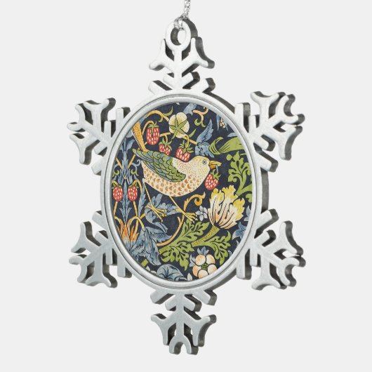 William Morris - Strawberry Diief Floral Pattern Schneeflocken Zinn-Ornament (Rechts)