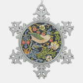 William Morris - Strawberry Diief Floral Pattern Schneeflocken Zinn-Ornament (Vorderseite)