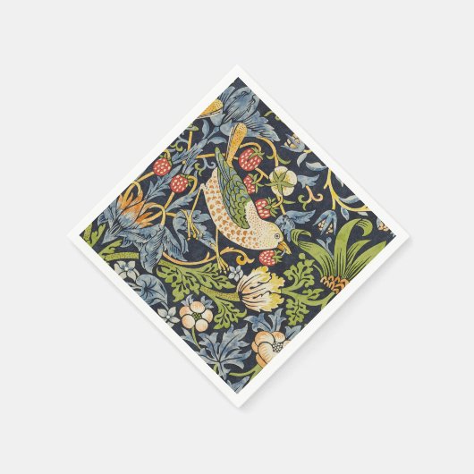 William Morris - Strawberry Diief Floral Pattern Serviette (Ecke)