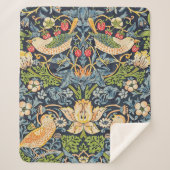 William Morris Strawberry Diief Floral Pattern Sherpadecke (Vorderseite)