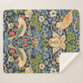 William Morris Strawberry Diief Floral Pattern Sherpadecke (Vorderseite (Horizontal))