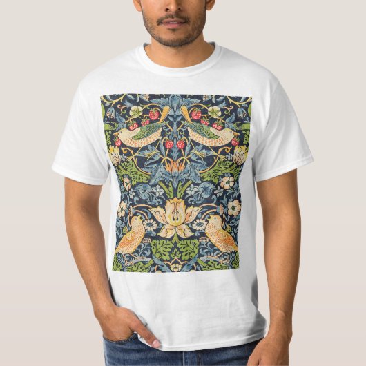 William Morris Strawberry Diief Floral Pattern T-Shirt (Vorderseite)