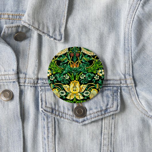 William Morris Strawberry Diief Green und Orange Button (Beispiel)