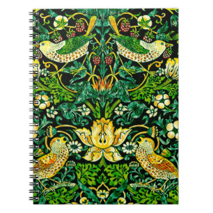 William Morris Strawberry Diief Green und Orange Notizblock