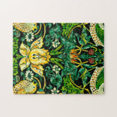 William Morris Strawberry Diief Green und Orange Puzzle (Horizontal)