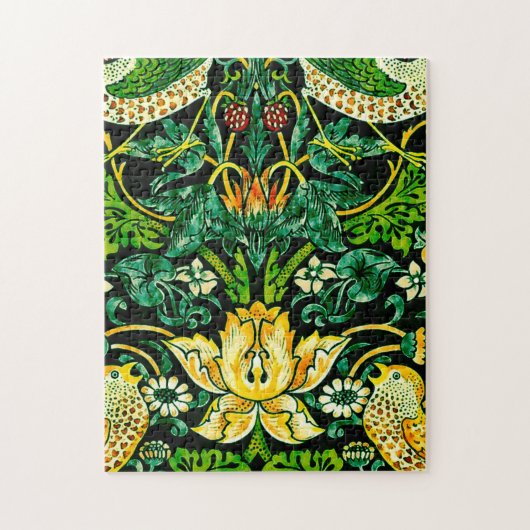William Morris Strawberry Diief Green und Orange Puzzle (Vertikal)