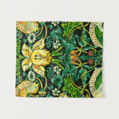 William Morris Strawberry Diief Green und Orange Wandteppich (Vorderseite (Horizontal))