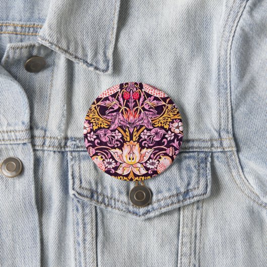 William Morris Strawberry Diief Lila Version Button (Beispiel)