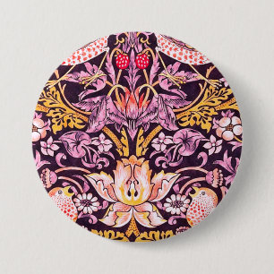 William Morris Strawberry Diief Lila Version Button