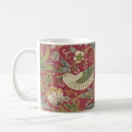 William Morris Strawberry Diief Textile Pattern Kaffeetasse (Links)