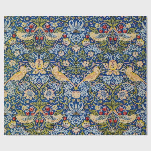 William Morris Strawberry Diief Vogel Geschenkpapier (Flach)