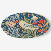 William Morris Strawberry Diief Vogel Pappteller (Schrägansicht)