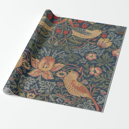 William Morris Strawberry Dives Birds Geschenkpapier (Ungerollt)