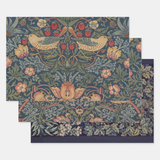 William Morris Strawberry Dives Birds Geschenkpapier Set (Set)